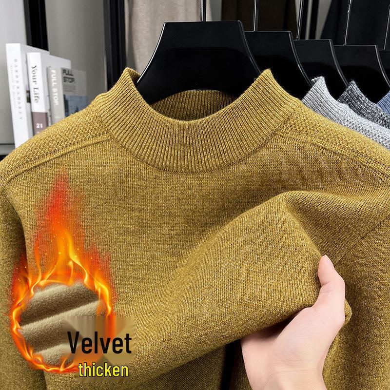 Men's Plus Velvet Thick Round Neck Anti-Pilling Fleece Pullover - Autumn/Winter 2025 Collection