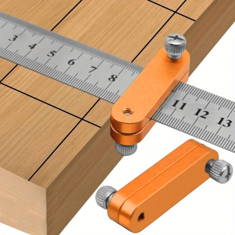 Steel Ruler Positioning Block Angle Scriber Line Marking Gauge For Ruler Locator Woodworking Scriber Measuring Tool