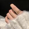 Light luxury fashion high sense pearl zircon copper ring women's design sense retro personality open index finger ring simple