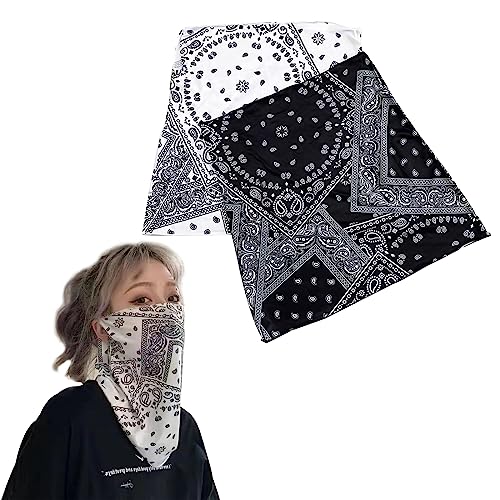 

[ЧЖЭЦЗЯ] Защитная маска для лица от УФ-лучей (2 куска) Крутая велосипедная маска в стиле «Мина-ловушка», с узором в стиле Харадзюку, популярная стильная спортивная маска для тенниса