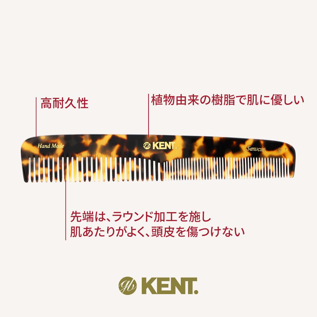 GB KENT Kent 190mm Handmade Dresser Hair Comb Warrant To the British Royal Family 9T (Leopard)