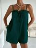 2026 European/American Summer Ice Silk Pleated Solid Color Camisole Jumpsuit for Women