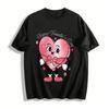Happy Valentines Day Cute Heart Gift Box Graphic Print Top Pure Cotton T-shirt
