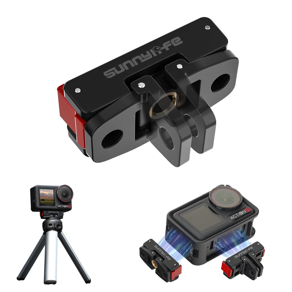 TOMGDRACO DJI OSMO ACTION5 PRO Magnetic Adapter for DJI OSMO Foldable Magnetic Mount with Screw and Universal Action Camera Tripod Mount Magnetic