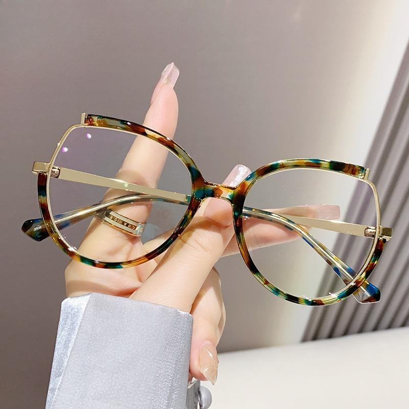 Fashionable Cat Eye Glasses Anti Blue Light HD Flat Lens Full Frame Ultra Light Versatile Eyewear