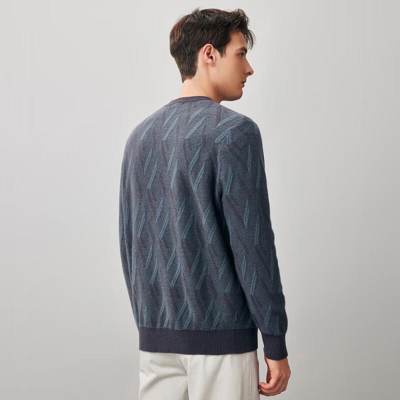 Kemengboka Men's 100% Cashmere Jacquard Knit Pullover