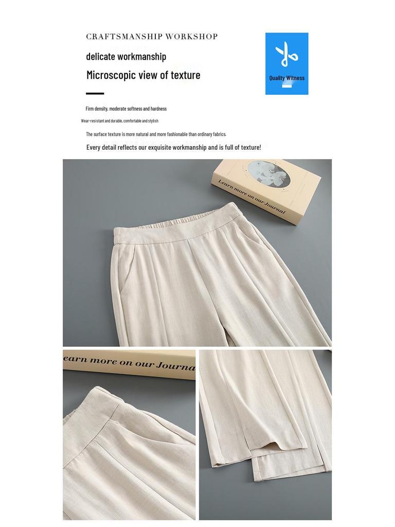 High Waist Elastic Mermaid Flare Pants - 2026 Summer Fashion Women's Slit Casual Cropped Trousers
