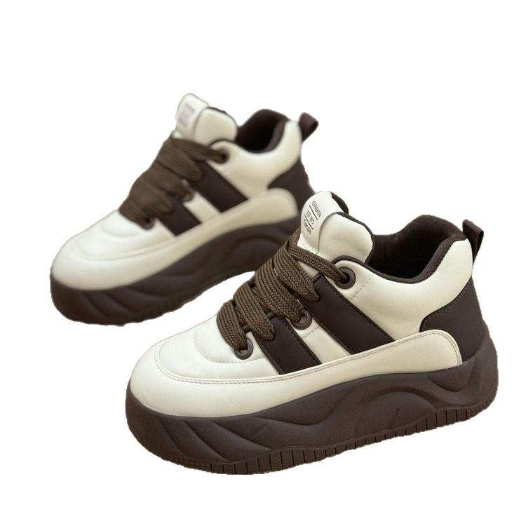 Internet celebrity velvet women's shoes platform bread shoes 2025 autumn and winter sports shoes new casual shoes versatile soft baseplate shoes