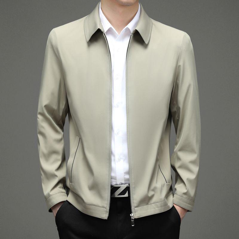 Men's Counter 2025 Spring/Autumn Business Casual Jacket - Middle-aged Executive Turn-down Collar Outerwear