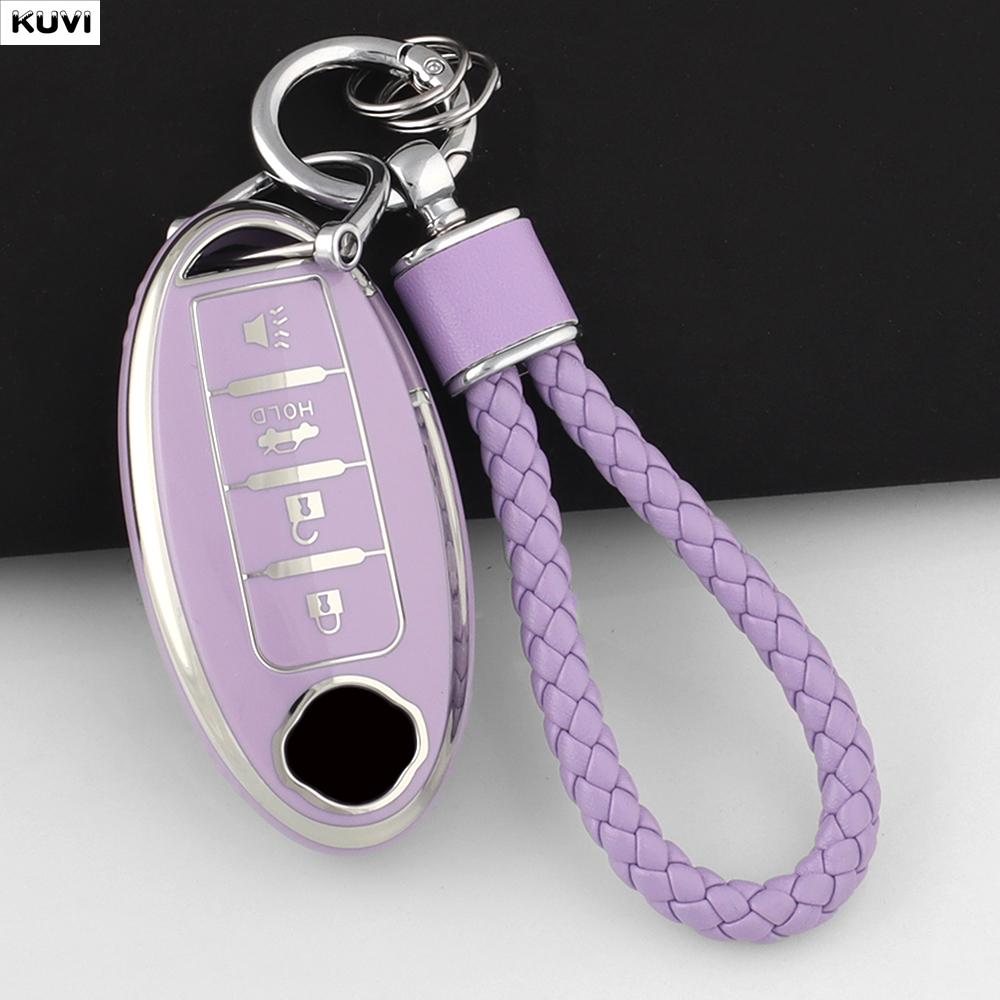 4 Button Tpu Car Key Case Cover For Nissan Leaf Micra Qashqai J11 J10 X Trail T32 Versa Note Patrol Keychain Fob Accessories