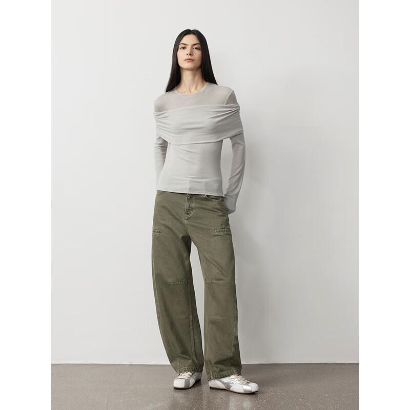 

Relaxed Fit Distressed Washed Curved Jeans M