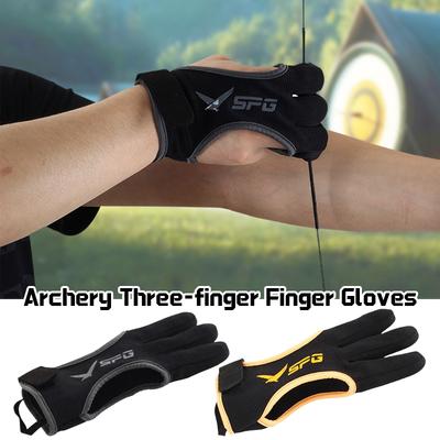 Gants de tir à l'arc à trois doigts Cuir Bout des doigts Antidérapant Résistant à l'usure Respirant Protection des doigts pour le tir à l'arc et la chasse Équipement Nouveau