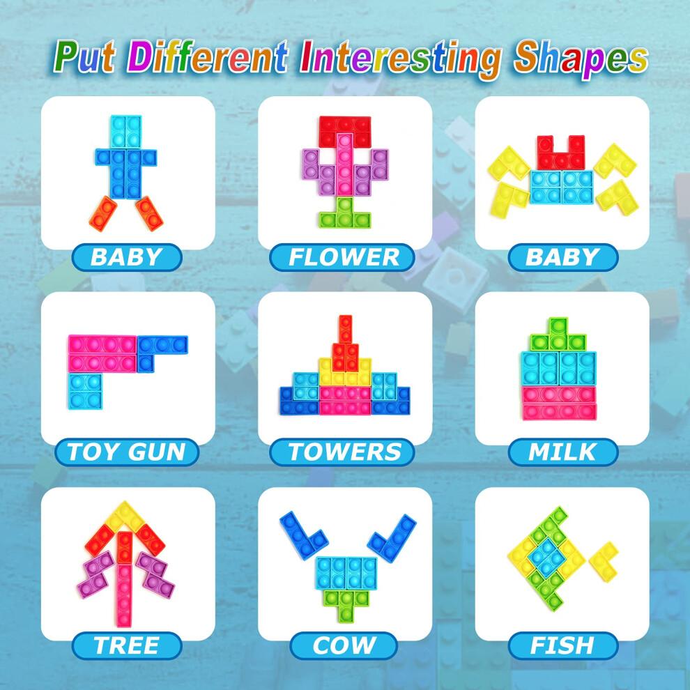 Pop It Fidget Toy with Dual Play Modes, Educational Sensory Puzzle for Kids and Adults Autism Relief