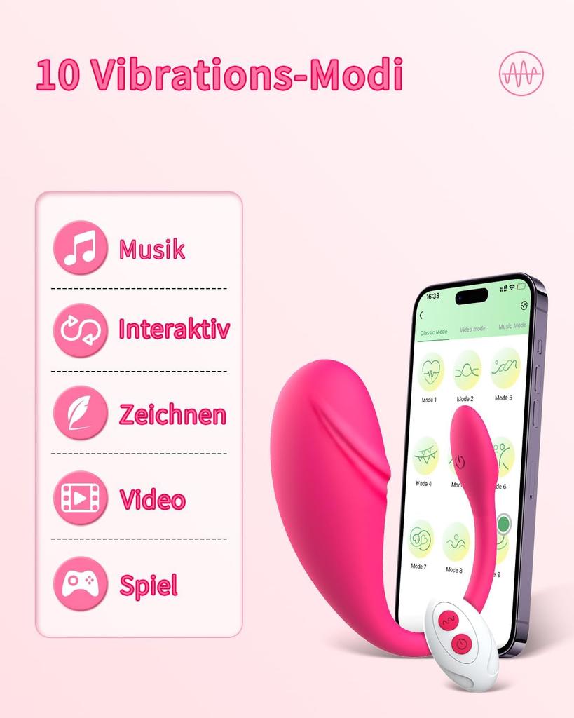 Fernsteuerbare Vibratoren, Sexspielzeug für Frauen, Sexspielzeug für Paare, Stimulierendes Sexspielzeug, Leise Vibrations-Eier, Klitoris-Stimulatoren für Frauen (Rosa)