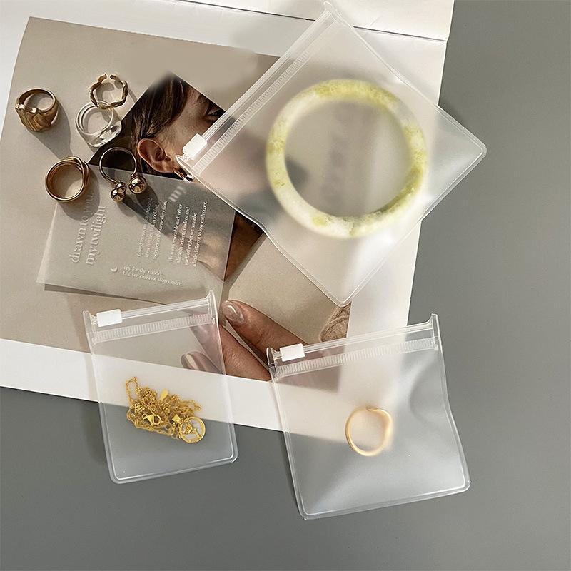 5Pcs Transparent Eva Frosted Ziplock Bags Jewelry Packaging Pouches Diy Handmade Earring Necklace Bracelet Storage Organizer