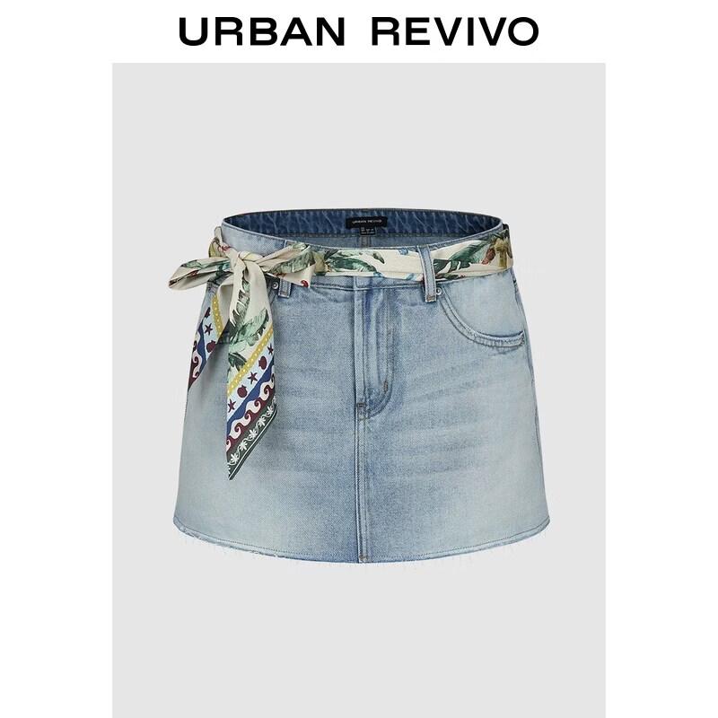UR Women s Summer Scarf-Tie Frayed Denim Shorts 28