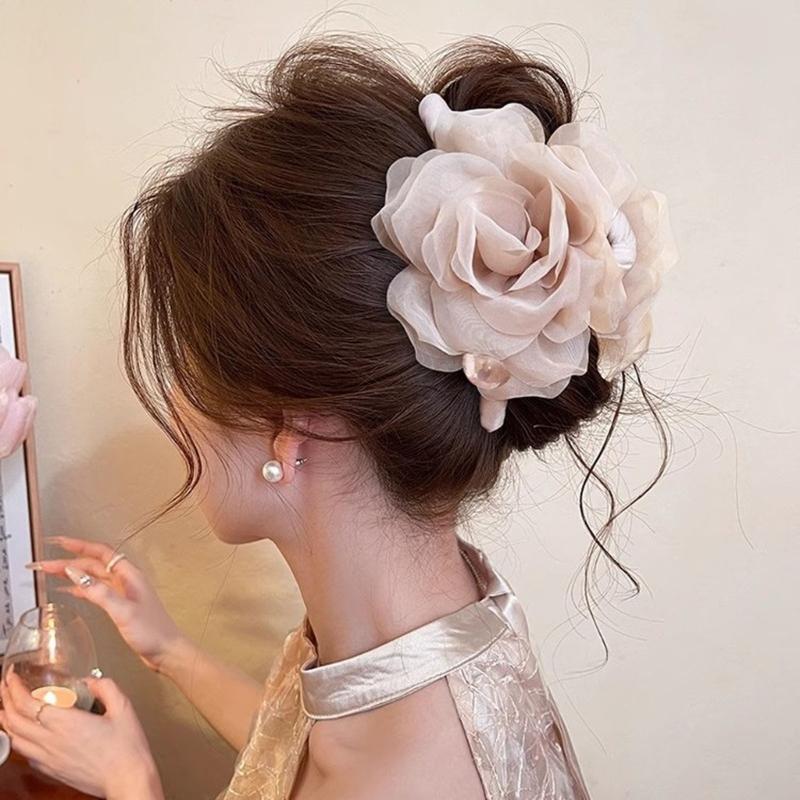 Flower Hair Claw Clip For Women Barrette Slip Resistant Hair Accessory Elegant Design Styling