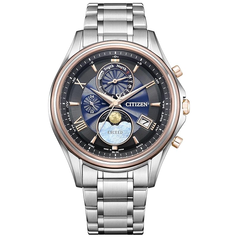 

[Citizen] годинник Exceed Photovoltaic eco-drive радіогодинник водонепроникний День хорошої пари обмежена пара модель чорний синій BY1026-65F чоловічий сріблястий