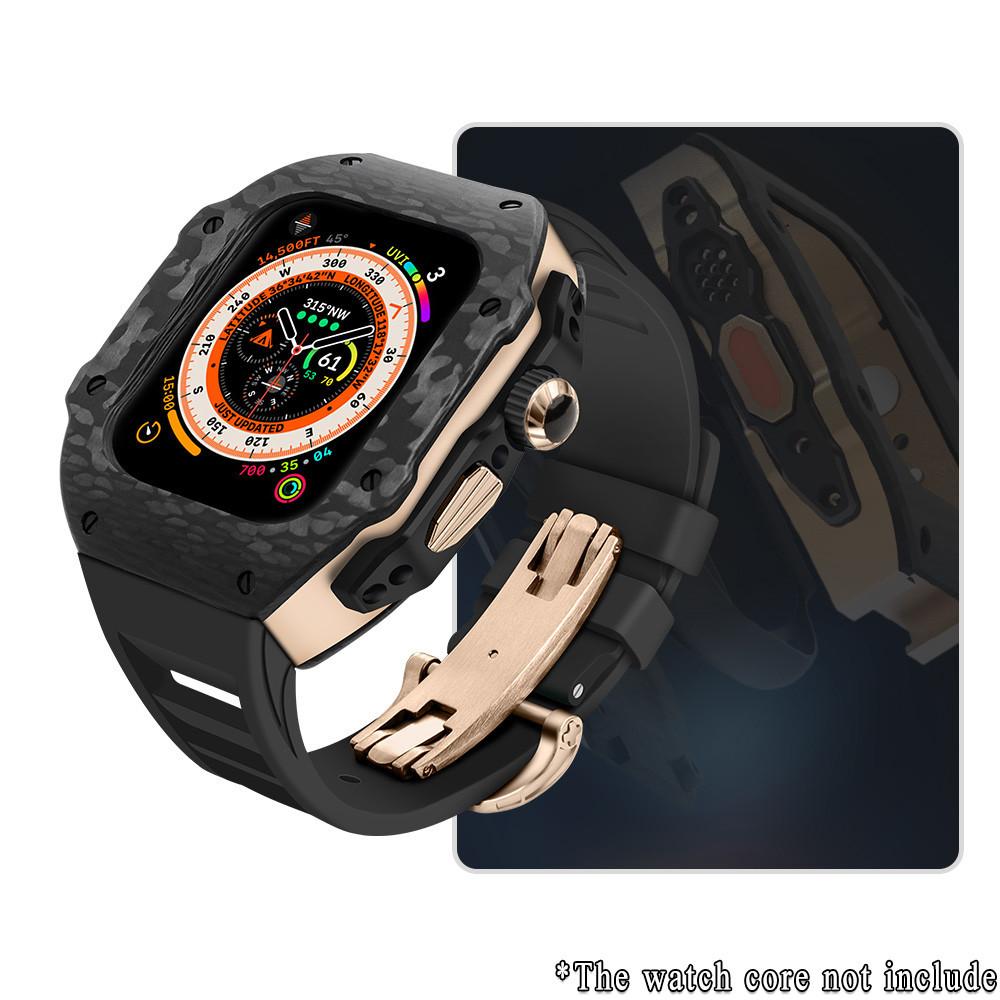 

Роскошный комплект для модификации из углеродного волокна, совместимый с Apple Watch Ultra3 49 мм 44 мм 45 мм Iwatch Series 9 8 7 6 5 4 SE3/2/1 ultra 3 44mm For SE3 2 1