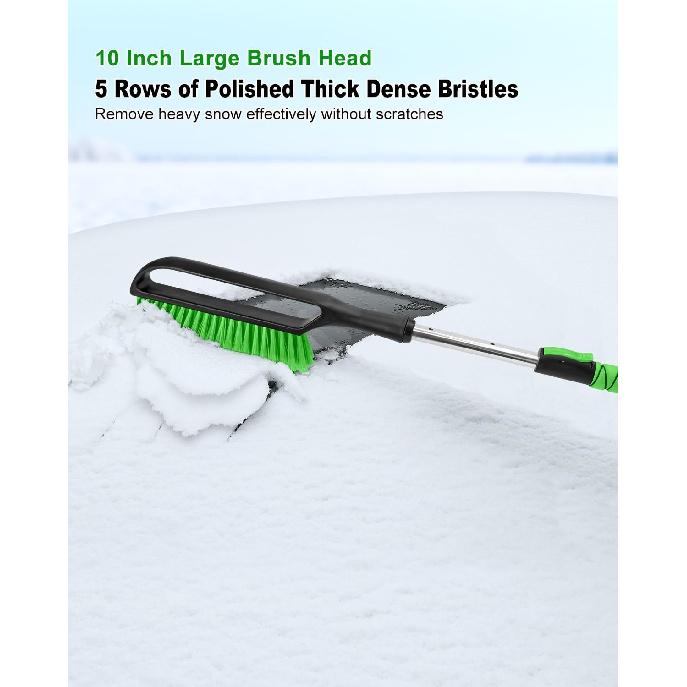 SEAAES 35.5 Inch Snow Brush For Car, Extendable Windshield Ice Scraper With Foam Grip, Snow Scraper Brush For SUV Truck Auto Jeep RV Vehicle Window