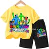 Kids Rainbow T-shirt Friends Girls Boys Clothes Summer Short Sleeve Tshirt Set Cartoon Tee Tops Game Anime Shirts Camiseta