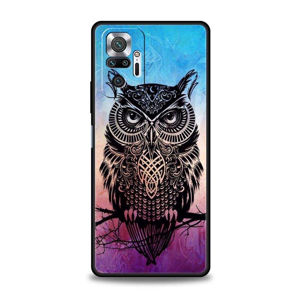 Cartoon Girl Gifts Lovely Owl Luxury Phone Case For Xiaomi Redmi Note 12 11 10 Pro Plus 9S 9 8 7 9T 8T 9C 9A 5G K40 Gaming Cover