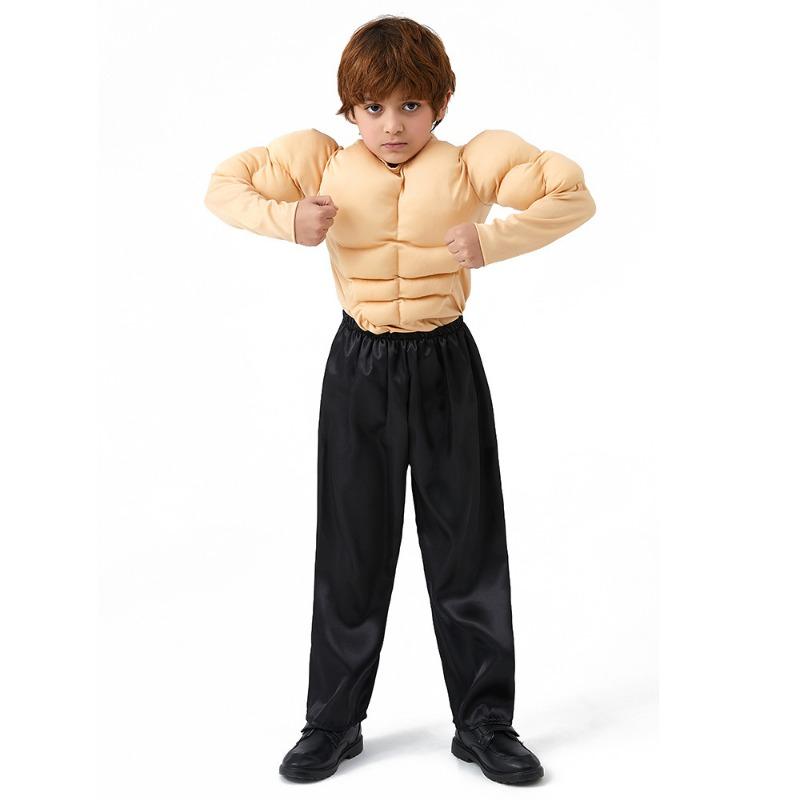 Muscle Men's Shirts, Cosplay Fake Pecs, Fake Abs, Funny Children's Muscle T-Shirts Clothing Children's Clothing Boys