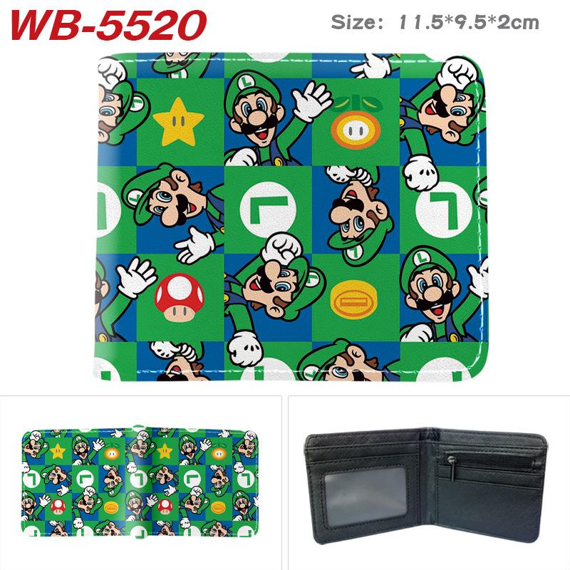 Super Mario Cartoon Full-Color Print Bi-Fold Wallet Anime Student Unisex Short Purse