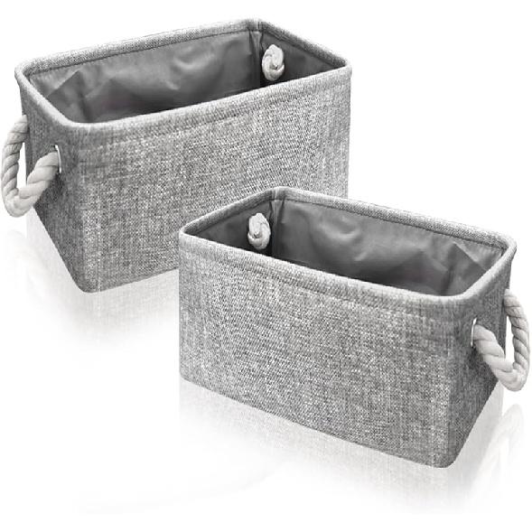 Organizing Fabric Storage Basket Box for Shelves Nursery Decorative BasketsSolid Grey-2 Pack Small-122 83 51inches Small-1228351inches 6870₽