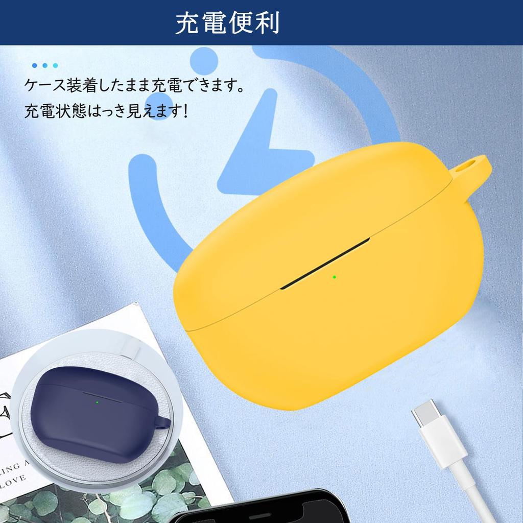 KOMININA Silicone Case for Sony Convenient with Compatible with WF-1000XM5, Shockproof, Waterproof, Scratch-Resistant, Charging, Carabiner, WF-1000XM5