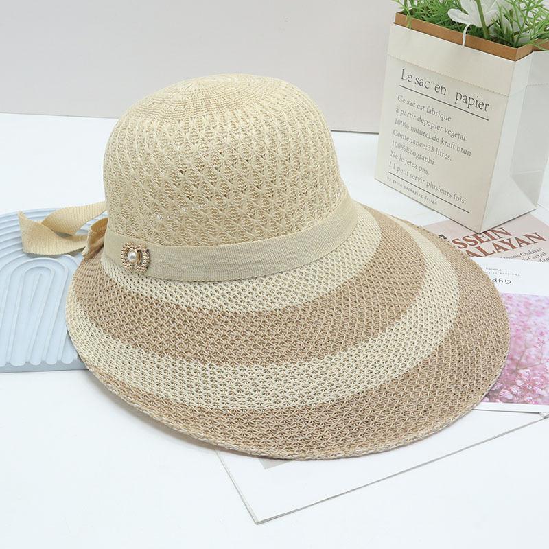 Straw Straw Hat Women's Big Eaves Beach Hat Summer Shading Sun Hat Outdoor Travel Seaside Spring and Autumn Versatile