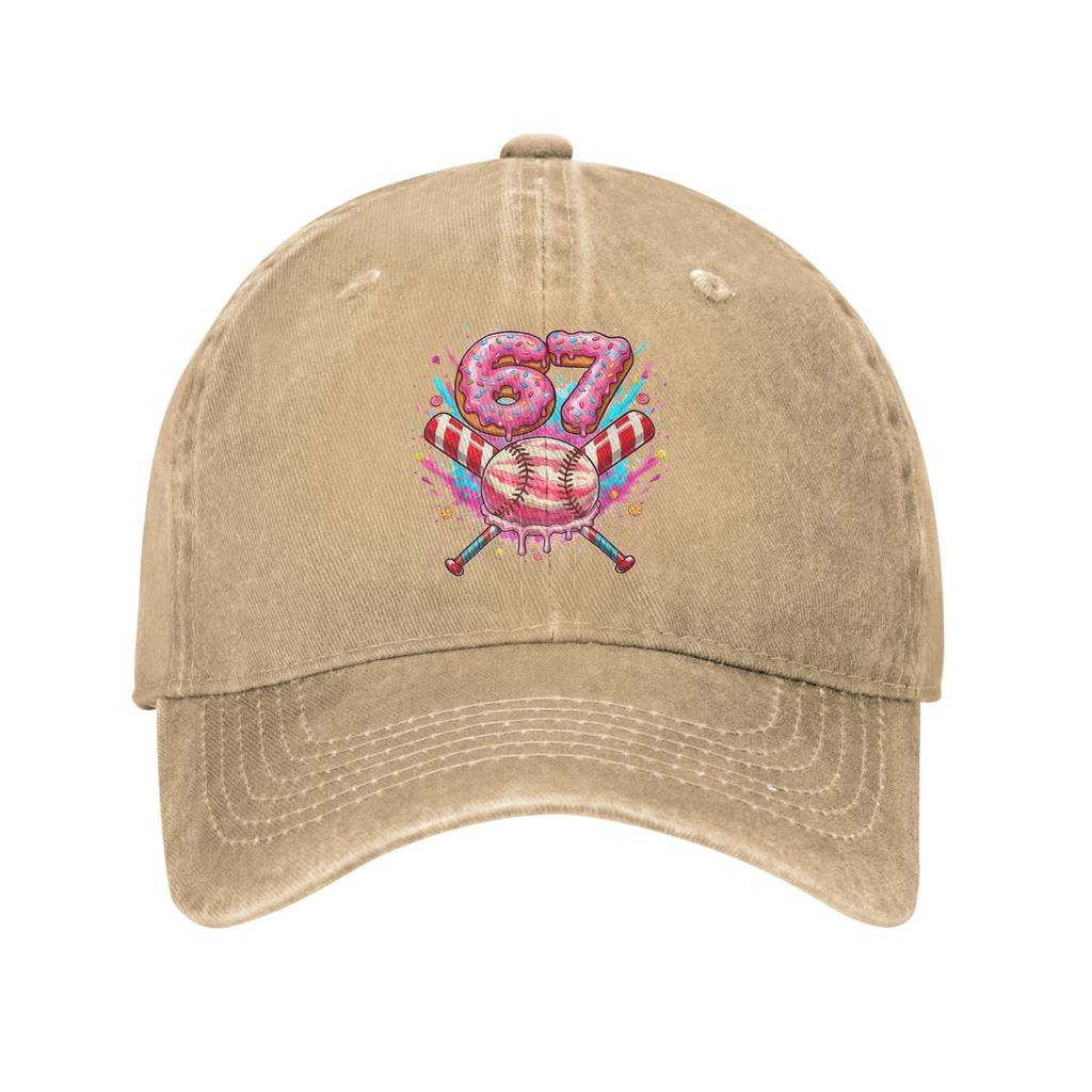 Baseball Drip Ice Cream Number 67 Player Christmas 67th Baseball Cap   Men Design Trucker Hat Summer Casual Rock Baseball Caps