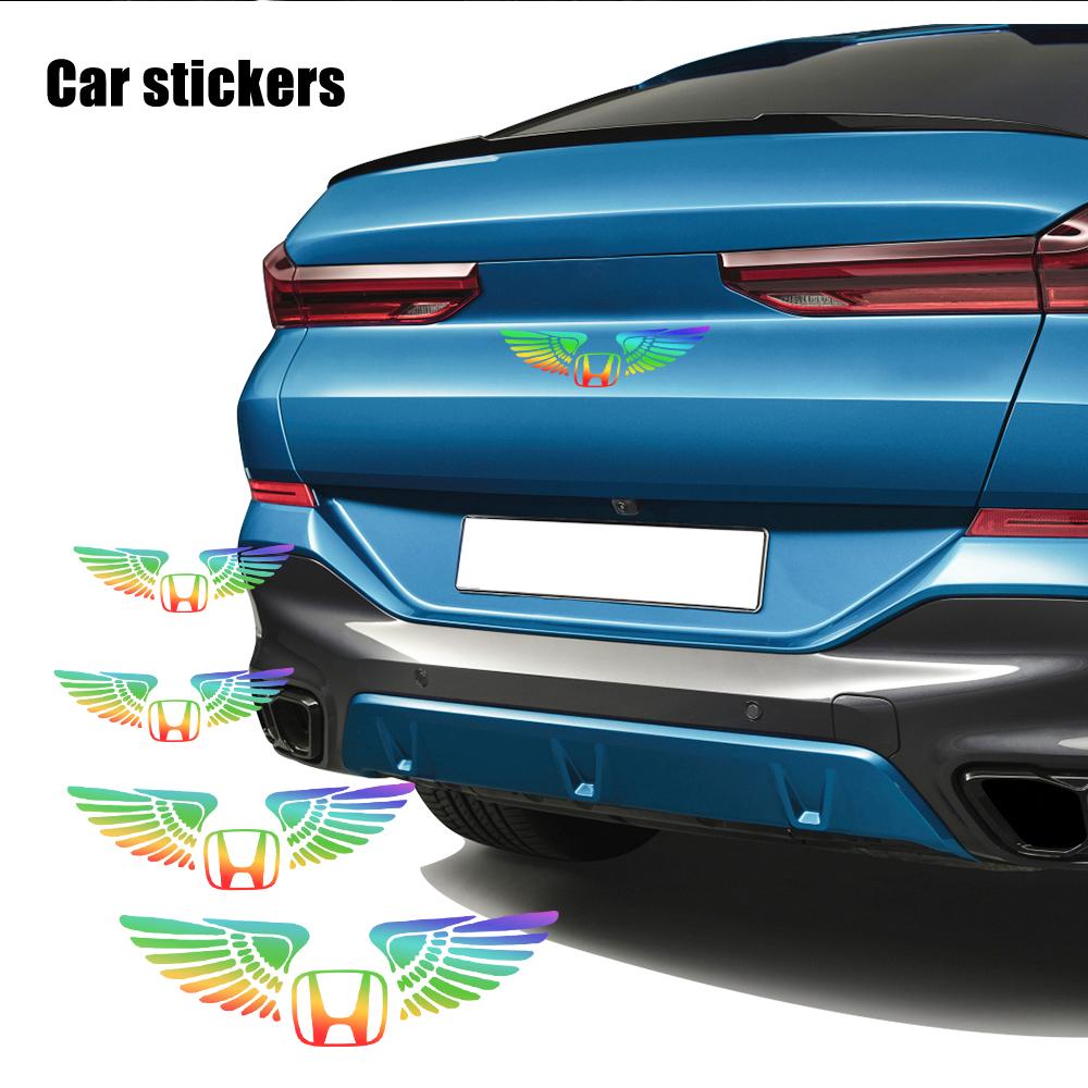 Colorful Reflective Laser Angel Wing Styling Car Trunk Door Stickers For Honda Mugen Typer ACCORD Airwave Avancier Civic INSPIRE