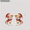 2D Flat Cute Christmas Dog Acrylic Earrings Dangle Drop for Women Charm Decoration Gifts