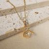 Süße Bienen Zirkonia Anhänger Halsketten für Damen Funkelnde Goldene Edelstahl Halskette Schmuck