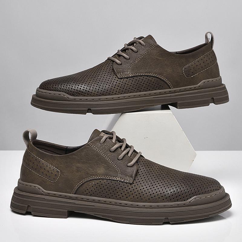 Fashion New Men's Leather Casual Shoes Brand Men's Oxford Shoe Outdoor Men's Sneakers Lace Up Men's Versatile Business Shoes