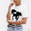 Women T Shirt 2025 Fashion Horse Graphics Harajuku Print Ladies Tee Tops O-Neck Short Sleeve Casual Tee Shirt Femme Dropshipping