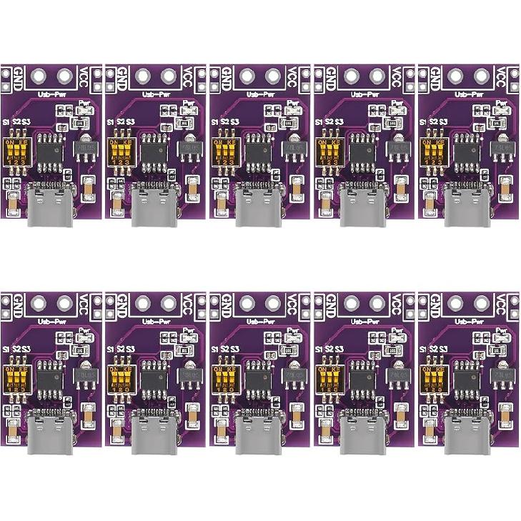10-Pack Type-C QC AFC PD2.0 PD3.0 to DC Spoof Scam Fast Charge Trigger Polling Detector USB-PD Notebook Power Supply Change Board Module