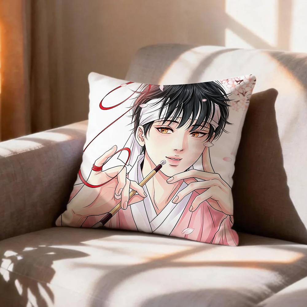 Ancient Korean BL manhwa Nakyum Seungho  Pillow Case Pattern Printed Pillowcase For Living Room Sofa Cushion Cover