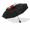 1pc Sturdy 8-Bone Auto Umbrella, Moana And Stitch Ocean Pastel Floral Umbrella, Digital Printed, Foldable Umbrella for On-the-Go Outdoor Use