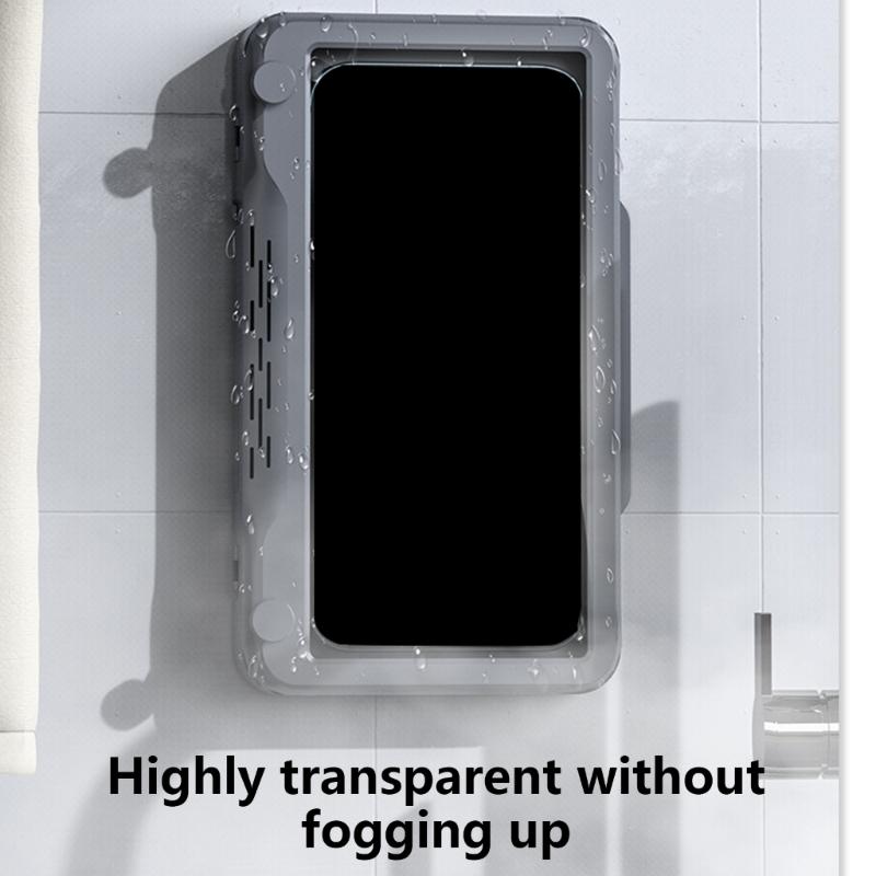 Upgraded 180° Rotating Shower Phone Holder Waterproof Case with Touching Screen,Wall Mount Shelf in Bathroom Bathtub