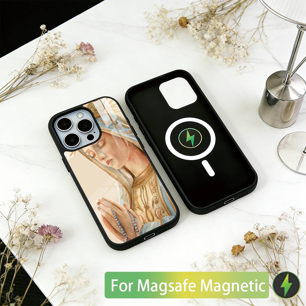 

Чехол для телефона V-Virgin Mary Virgin для iPhone17,16,15,14,13,12,11 Plus,Pro Магнитный с беспроводной зарядкой Magsafe iPhone11ProMax