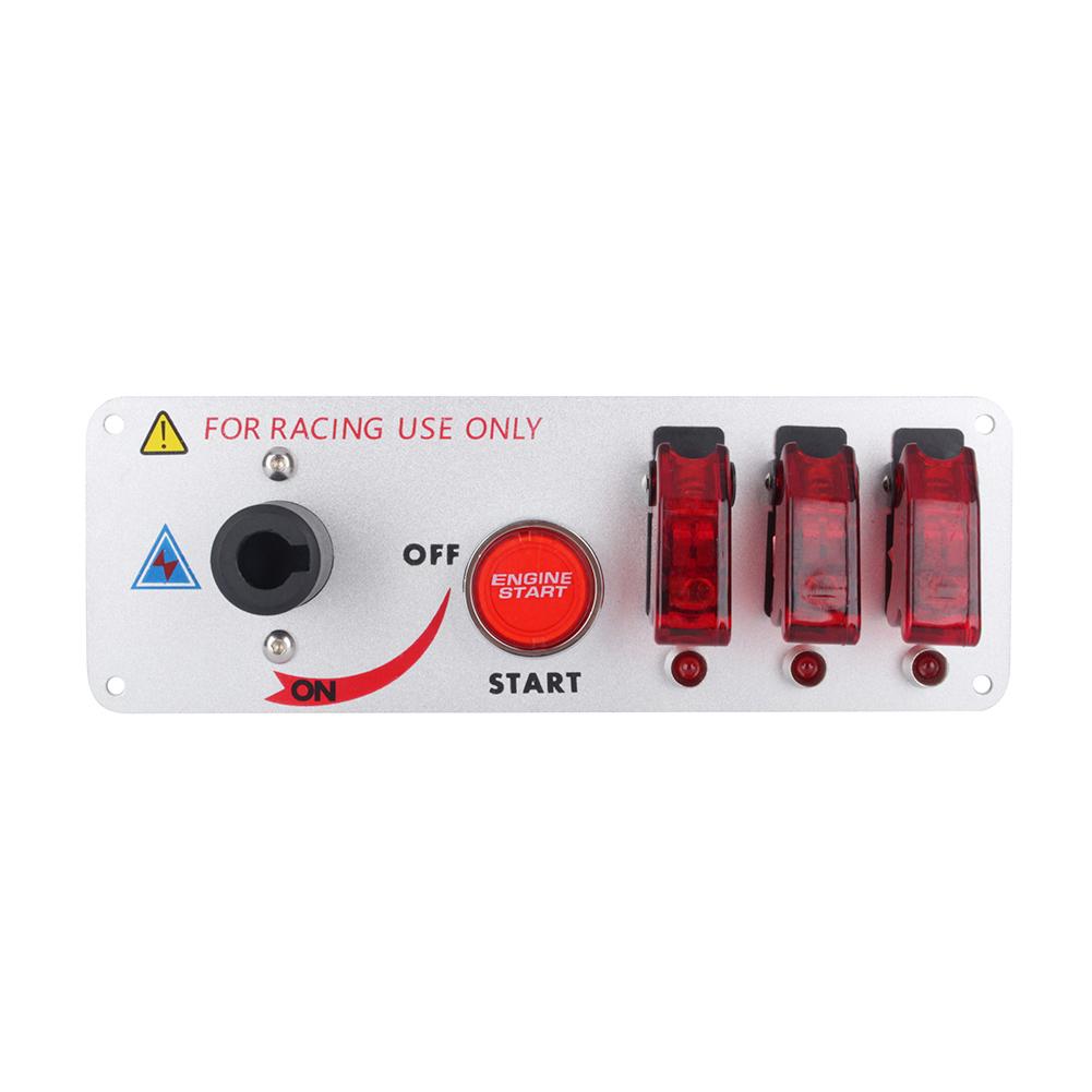 5 In 1 DC 12V Flip Up Ignition Toggle Switch Panel Car Engine Start Push Button with Led