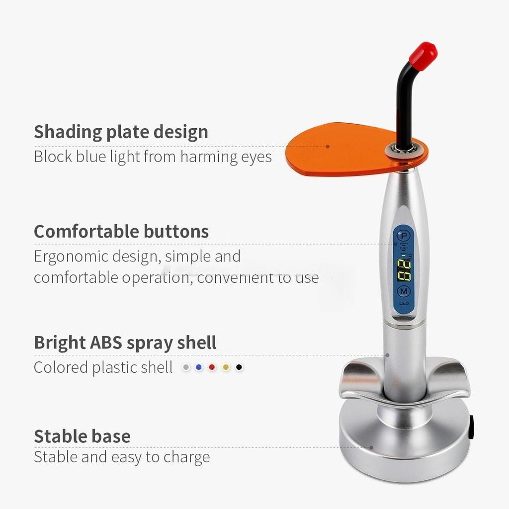 2000mw Oral Material Curing Tool Cordless Portable Dental LED Cure Curing Light Handheld Dental Restoration Equipment