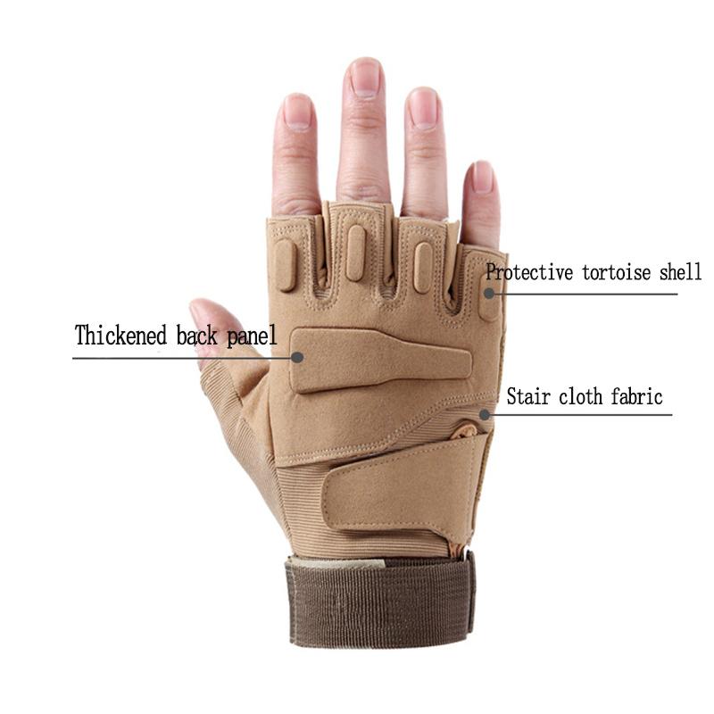 Tactical Half Finger Gloves Men's Army Military Combat Patrol Fingerless Outdoor Spring and Autumn