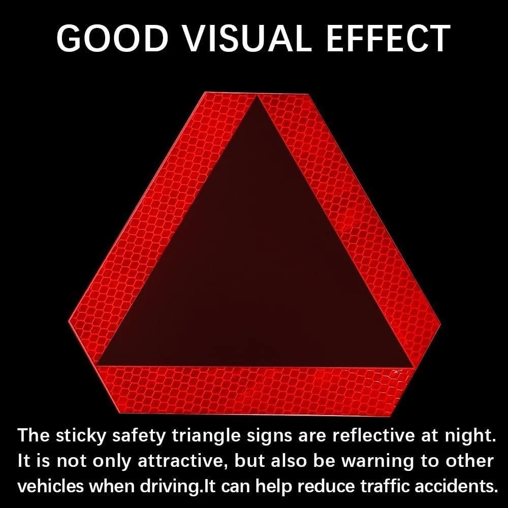 Bilvarselmerke Rødt Reflekterende Varseltrekant Bil Sikkerhetsskilt Vanntett Klistremerke for Kjøretøy Nødvarsel & Dekorasjon