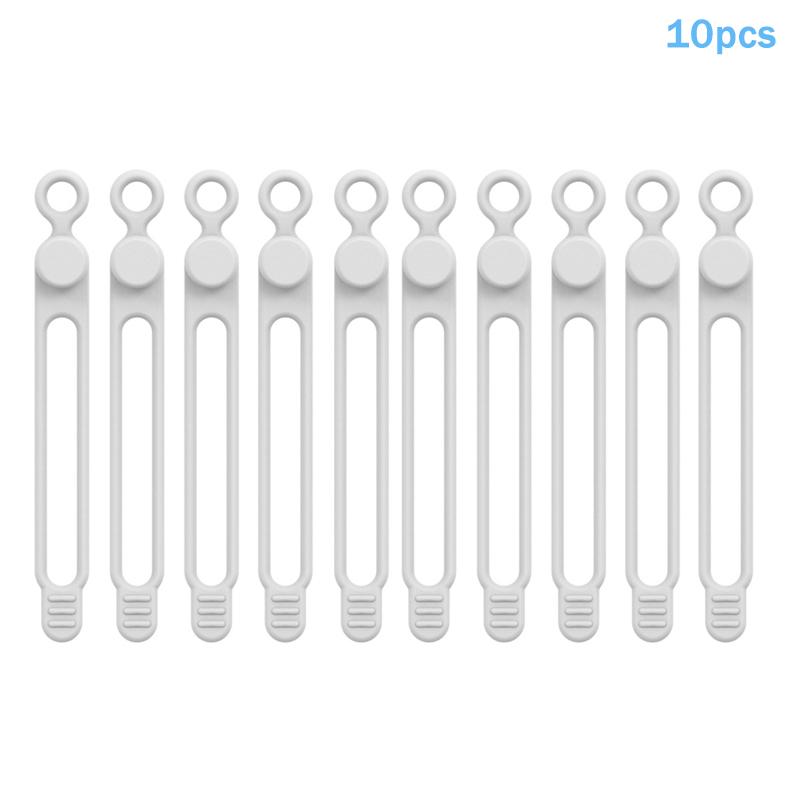 Adjustable Silicone Multi Purpose Cable Organizer Fastening Strap for Electronics TV Charging Cord Storage