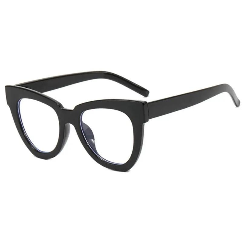New Fashion Lady Reading Glasses Blue Light Filter Prescription Eyeglasses Brand Design Oversized Triangle Cat Eye Glasses