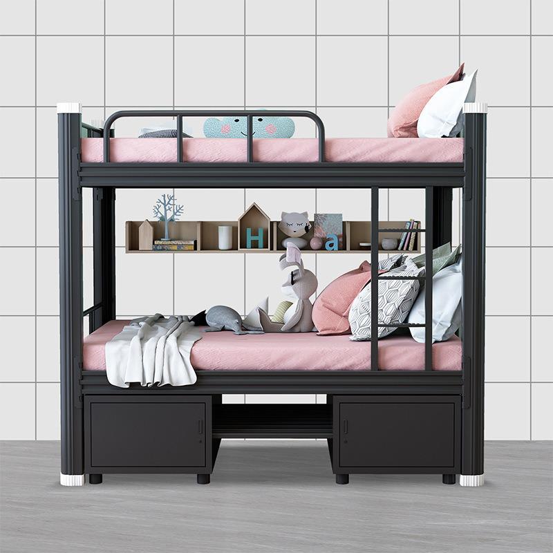 Double-Decker Iron Bunk Bed for Student or Employee Dormitories