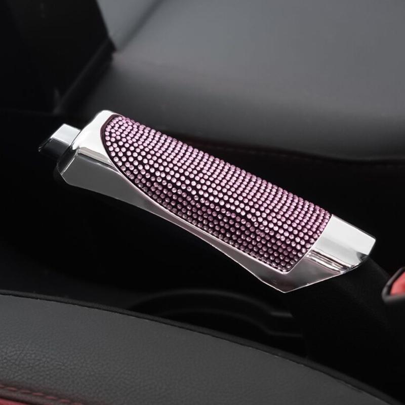 Elegant Sophisticated Modern White Stylish Bling Handbrake Sleeve Cover for Car Interiors Easy to Install Slip Resistant